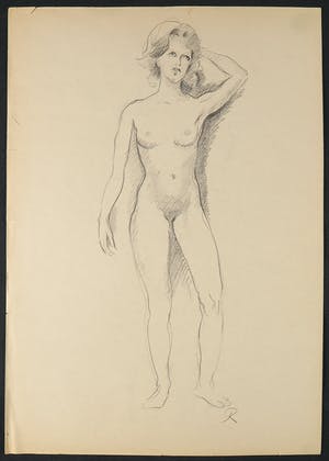 Jan Sluijters (jr.) - Potlood op papier, Staand naakt kopen? Bied vanaf 1!