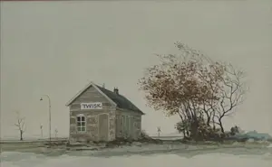 Mart Kempers - Handgesigneerde aquarel | Twisk | 1982 kopen? Bied vanaf 100!
