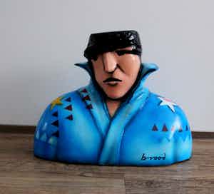 Herman Brood - Grote versie handbeschilderd 3D beeld: Elvis (met certificaat Xandra Brood) verkocht voor € 299!