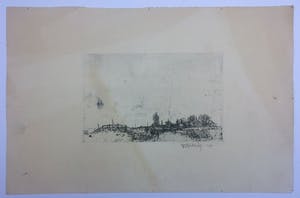 Fred Fritschij - Polderlandschap - Wetzijderveld Zaandam - ets kopen? Bied vanaf 50!