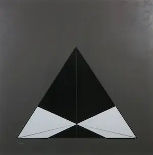 Christian Megert - Zeefdruk, Geometrische compositie - Ingelijst kopen? Bied vanaf 100!