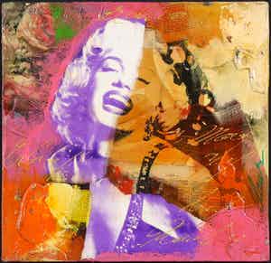 Claus Costa - Gemengde techniek op doek, Marilyn Monroe verkocht voor € 1!