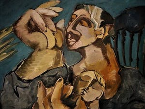 Willem Janssen - Monumentaal schilderij van Limburgse Expressionist - Moeder en Kind - GROOT!! kopen? Bied vanaf 229!