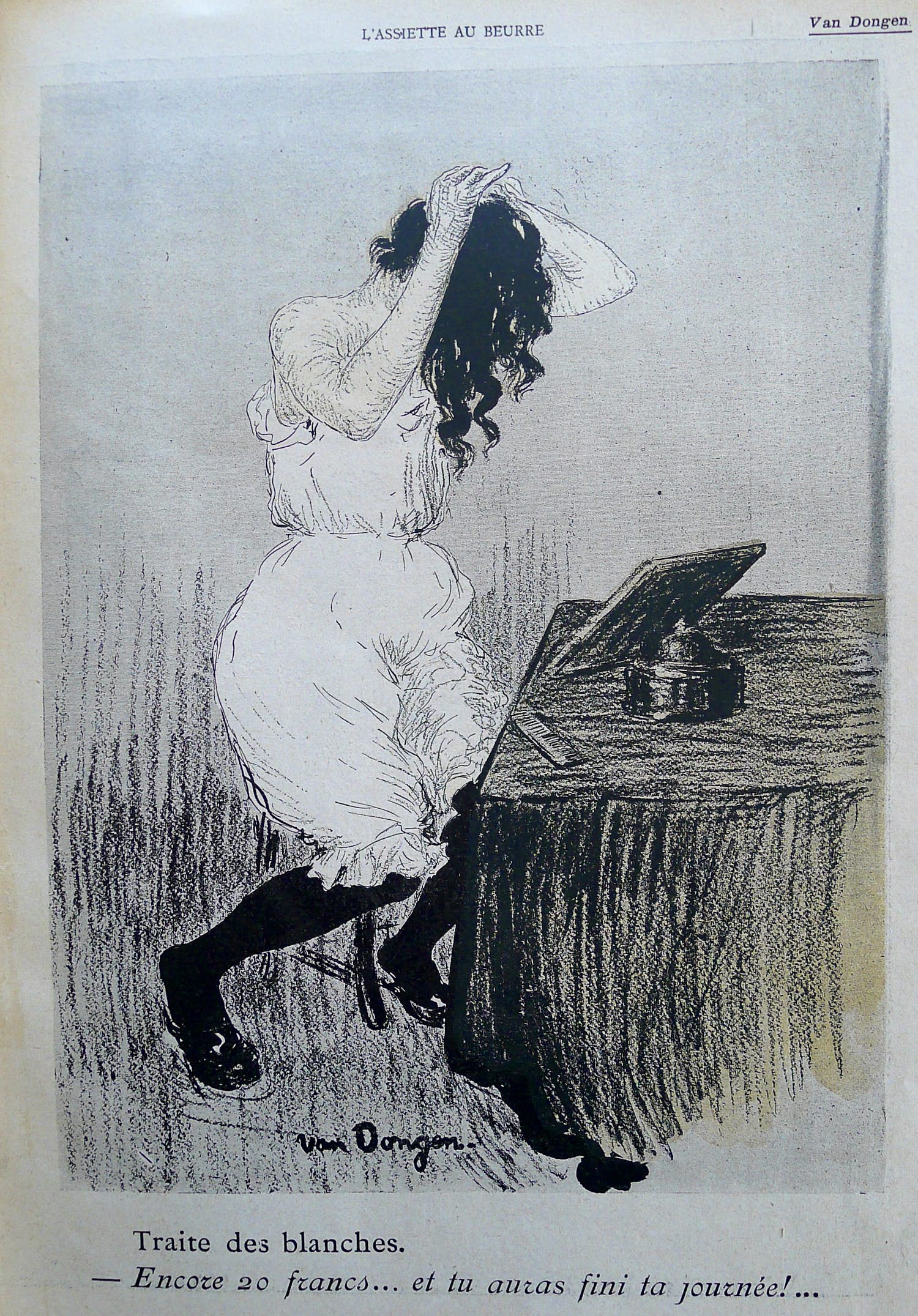 Kees van Dongen - 'Assiette eu Beurre' met lithografisch afgedrukte tekening. kopen? Bied vanaf 27!