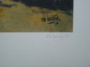 Rob Houdijk - Offset-litho,Titel, "Kippenhok". kopen? Bied vanaf 35!
