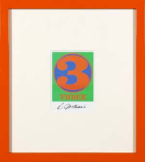 Robert Indiana - Handgesigneerde artcard Three/3 verkocht voor € 1!