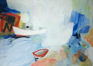 Marian Plug - Acryl op doek, Licht voor de overkant - Ingelijst (Groot) kopen? Bied vanaf 1!