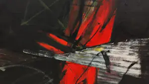 Erik van der Grijn - Olieverf op doek, Red bird - Ingelijst (Zeer groot) kopen? Bied vanaf 1!