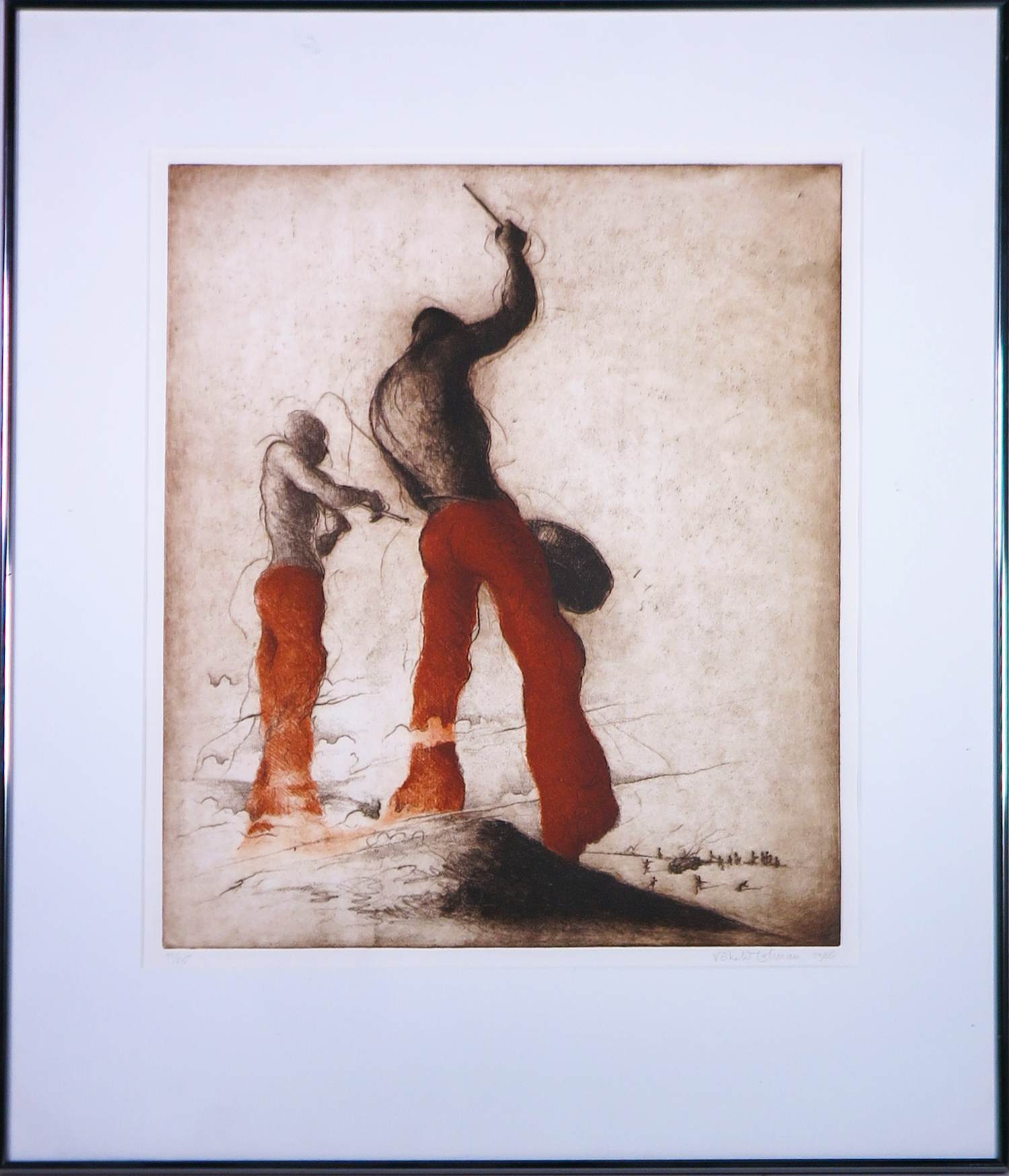 Ronald Tolman - Ets op papier, Zuid Afrika - Ingelijst kopen? Bied vanaf 70!