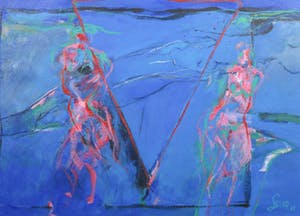 Franscz Witte - Acryl op papier, Beleving van Ruimte - Ingelijst kopen? Bied vanaf 50!