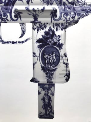 Magnus Gjoen - Delft Blue series: UZI ; Giclee print kopen? Bied vanaf 295!