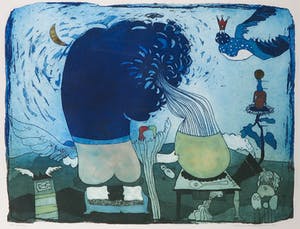 Michel van Overbeeke - Kleurenets met bladgoud, Meeting - Ingelijst kopen? Bied vanaf 50!