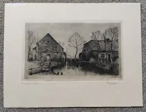 Eugene Lucker - Watermolen, Echt kopen? Bied vanaf 35!