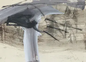 Niet of onleesbaar gesigneerd - Gemengde techniek op papier, Zonder titel - Ingelijst kopen? Bied vanaf 1!