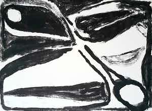 Bram van Velde - Compositie in zwart en wit, litho verkocht voor € 175!