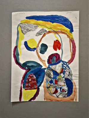 Pieter Holstein - Originele - 1964 - collage / aquarel / pastel "getweeën" gesigneerd kopen? Bied vanaf 49!