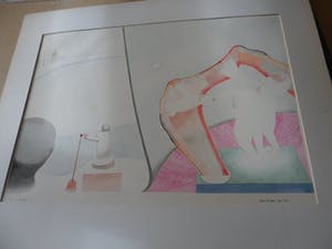 Henri de Haas - Gemende techniek op papier, titel, "De Voyeur". kopen? Bied vanaf 35!