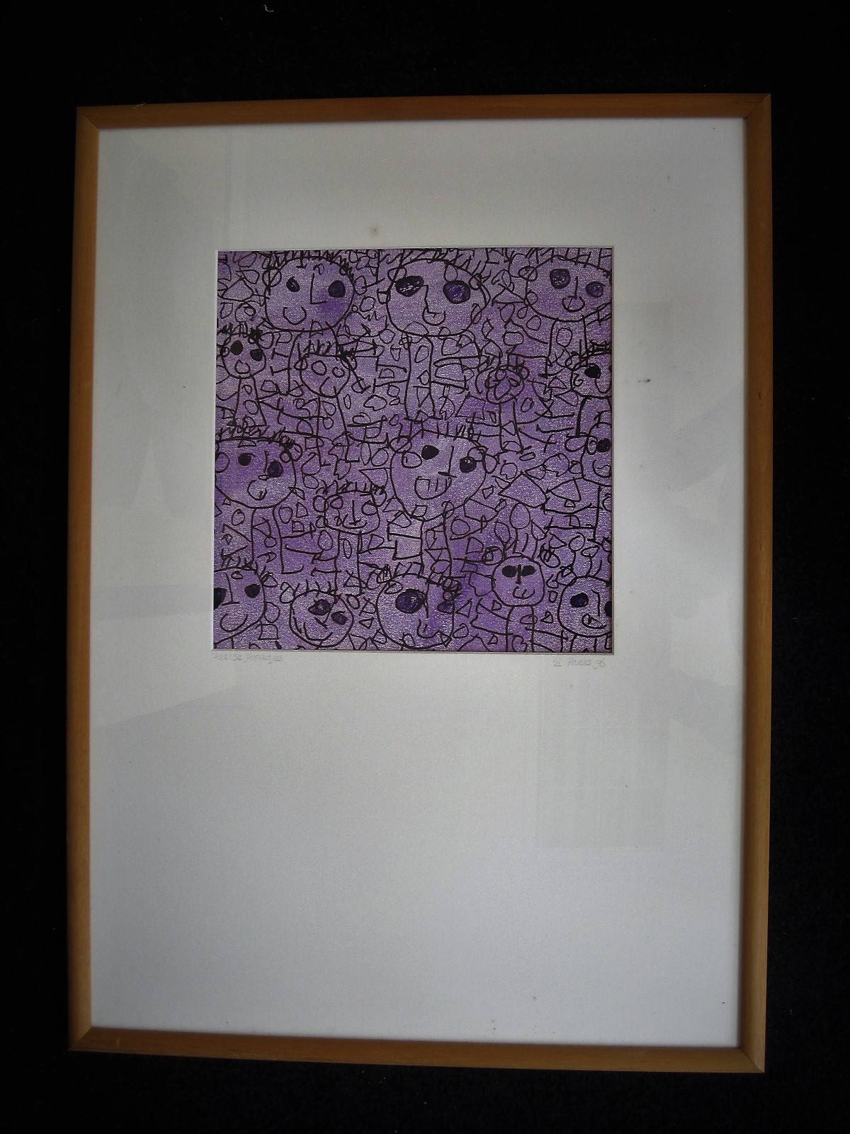 Niet of onleesbaar gesigneerd - gesigneerde POP Art litho "Paarse Poppetjes"  kopen? Bied vanaf 1!