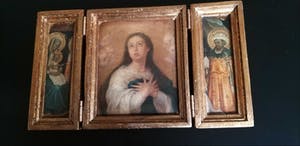 Niet of onleesbaar gesigneerd - handgemaakte Grieks-orthodoxe icoon - drieluik kopen? Bied vanaf 1!