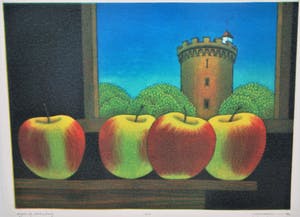 Joop Vegter - Appels bij Sterkenburg - Mezzotint 1995 - Oplage slechts 50 kopen? Bied vanaf 90!