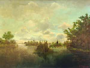 Frans Simons - C1426, Zicht op Kortenhoef verkocht voor € 100!