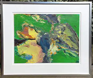 Jan Commandeur - Abstracte compositie, olieverf op karton (mooi ingelijst) kopen? Bied vanaf 295!