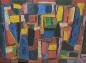 Joop Kropff - Abstracte compositie kopen? Bied vanaf 375!