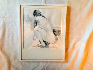 Nels Bock - Naakte Vrouw - Aquarel, Ingelijst kopen? Bied vanaf 30!