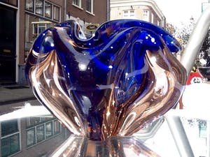 Josef Hospodka - Zware kristallen sommerso schaal/asbak Chribska. kopen? Bied vanaf 35!