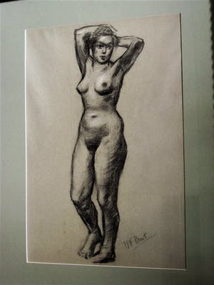 Henri Frederic Boot - "Nestor van de Haarlemse School"- Houtskool "vrouwelijk Naakt" GROOT! kopen? Bied vanaf 30!