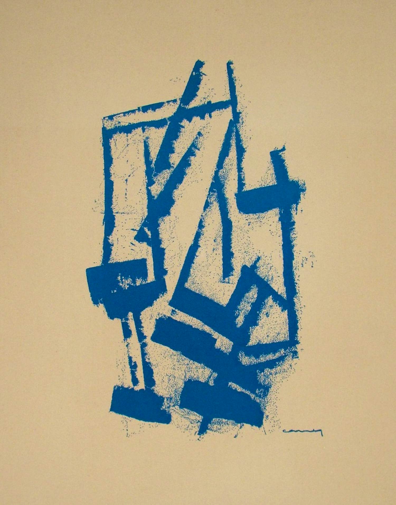Georges Jules Henri Carrey - Composition abstrait - 1953 - Originele lithografie kopen? Bied vanaf 80!