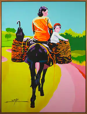 Marco Kooiman - Acryl op doek, A dorso di mulo (Groot) vendu pour 500€ !