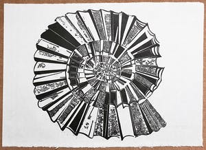 Eduard Flor - Ammoniet, linoleumsnede op rijstpapier kopen? Bied vanaf 40!