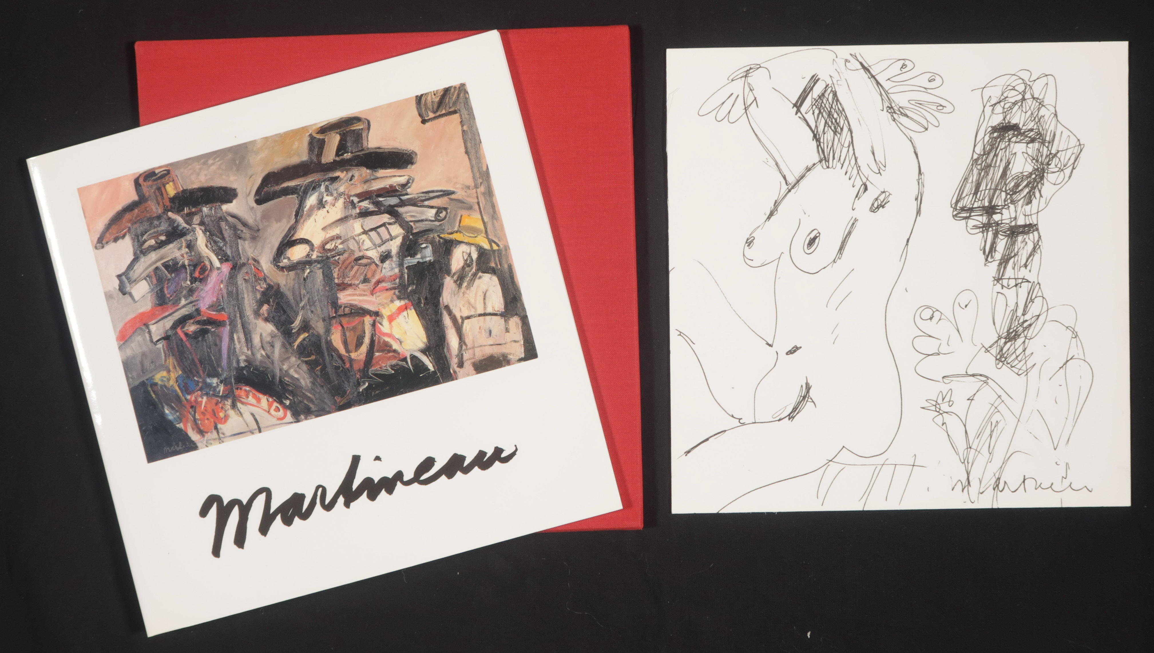 Anton Martineau - Pentekening + overzichtscatalogus in linnen cassette, Zonder titel kopen? Bied vanaf 80!