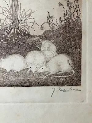Jan Mankes - Vier muizen - Gesigneerd - 1916 najaar kopen? Bied vanaf 550!