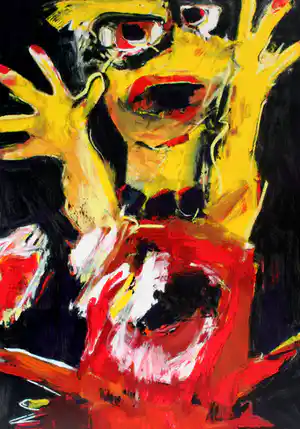 Charlotte Molenkamp - Grote ingelijste zeefdruk: "Dansend kind" verkocht voor € 115!