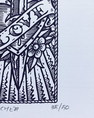 Henk Schiffmacher - Zeefdruk Love Tattoo, 35/50 kopen? Bied vanaf 50!