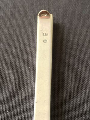 1e gehalte Zilver - twee dasspelden en een dasschuif met barnsteen kopen? Bied vanaf 1!