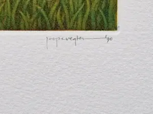 Joop Vegter - Fraaie kleine mezzotint "twee madeliefjes" - kleine oplage - potloodgesigneerd kopen? Bied vanaf 70!