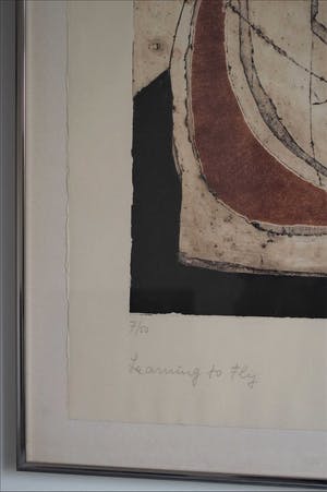 Cees Kortlang - Handgesigneerde kleurenets “Learning to fly” (1989) 7 /50 in metalen lijst kopen? Bied vanaf 75!