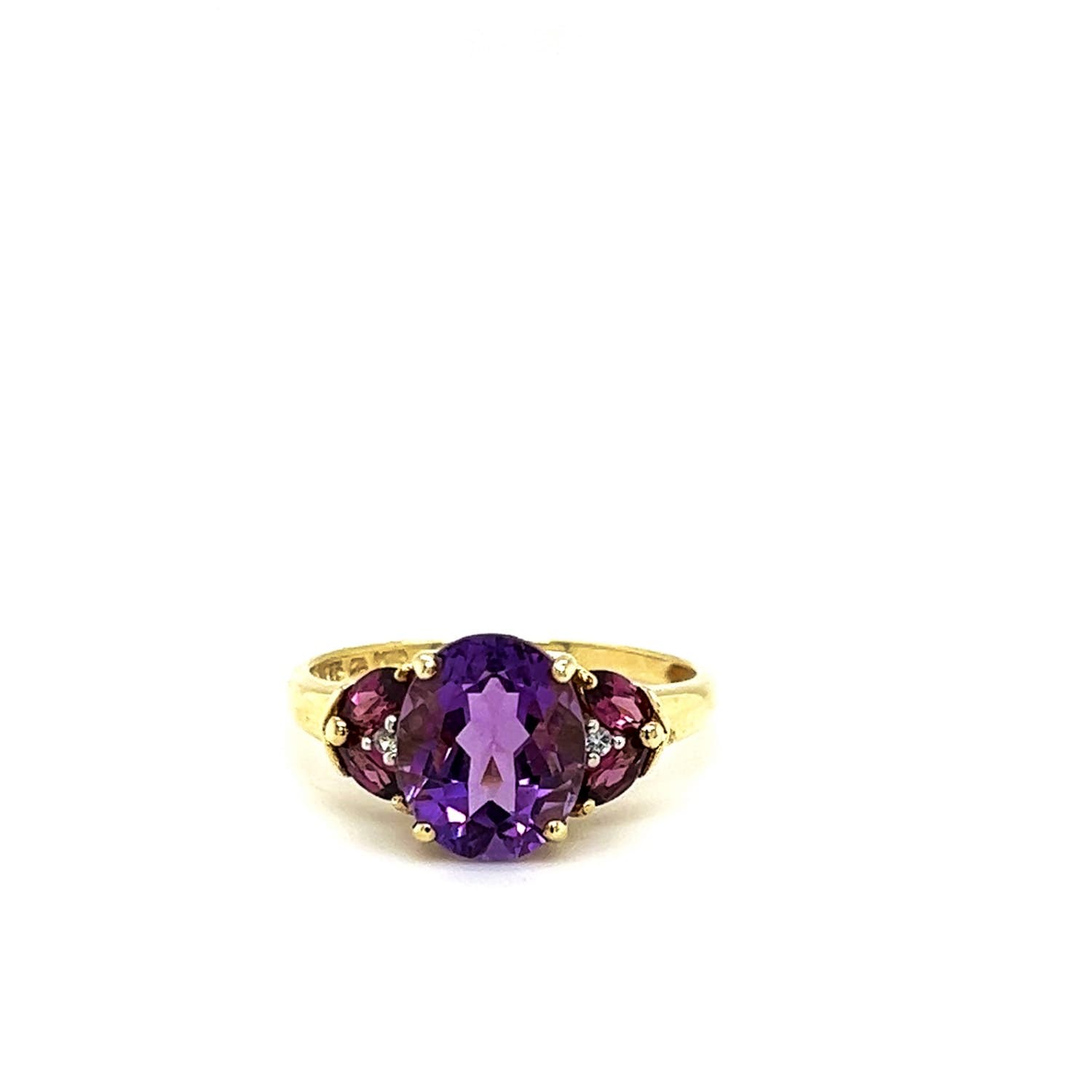 Colorful modern Ring in 9 Karat (375) with Amethyst and Topas - as new kopen? Bied vanaf 100!