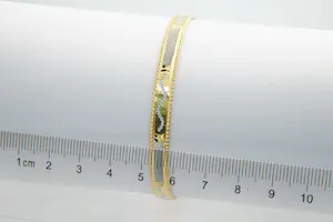 24- Elegante, mooi bewerkte 22 karaats gouden bi-color unisex armband - gekeurd kopen? Bied vanaf 730!