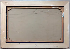 Andre van der Vossen - Abstracte compositie, olieverf op doek (zeer mooi ingelijst, groot) kopen? Bied vanaf 1495!