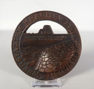 Brons (Onbekend) - Bronzen legpenning, Nederlandse Vereniging Kust- & Oeverwerken kopen? Bied vanaf 10!