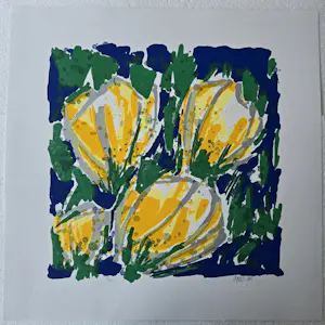 Ad van Hassel - Complete serie van 5 tulpen-zeefdrukken - 100 ex. kopen? Bied vanaf 250!