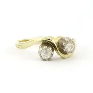 14k goud met zilver slagring met roos geslepen diamant 0.20 ct - rm 16.5 kopen? Bied vanaf 200!