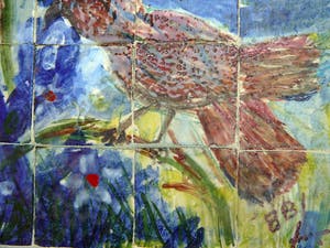 Niet of onleesbaar gesigneerd - Keramisch tegeltableau 'Zomer' -1988- kopen? Bied vanaf 10!