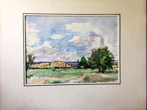 Barend Ferwerda - Landschap - Aquarel, Ingelijst verkocht voor € 75!