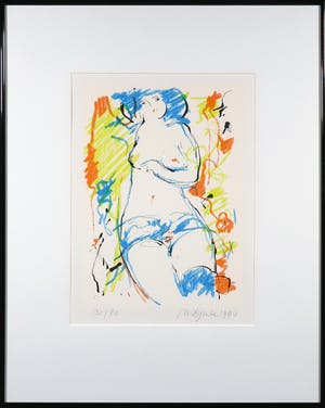 Buy Nic Jonk - Litho, Z.T. Naakt - Ingelijst? Bid from 100!