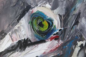 Charlotte Molenkamp - Olieverf op doek, Portret met vogel - Ingelijst (Groot) kopen? Bied vanaf 1600!